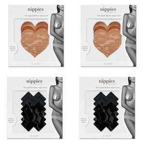 B-SIX NIPPIES BASICS LACE NIPPLE COVERS - 4 PACK - SIZE B